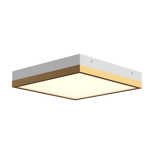 ALORA MOOD Sydney 11 in. 1 Light 23-Watt Aged Gold/White Integrated LED Flush Mount
