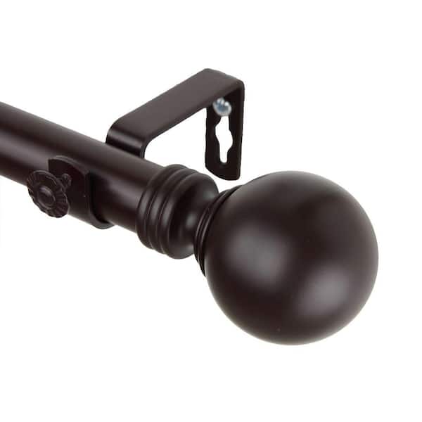 Rod Desyne 48 in. - 84 in. Single Curtain Rod in Mahogany