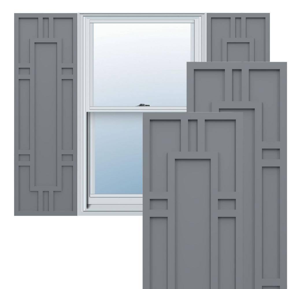 True Fit PVC 12 in. W x 47 in. H Raised Panel Vinyl Shutters Pair in Ocean Swell price history on PriceWatchPro