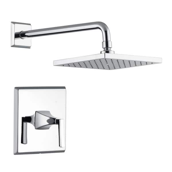 Ultra Faucets Lotto Single Handle 1-Spray Shower Faucet 1.8 GPM with Pressure Balance, Anti Scald in Polished Chrome (Valve Included)
