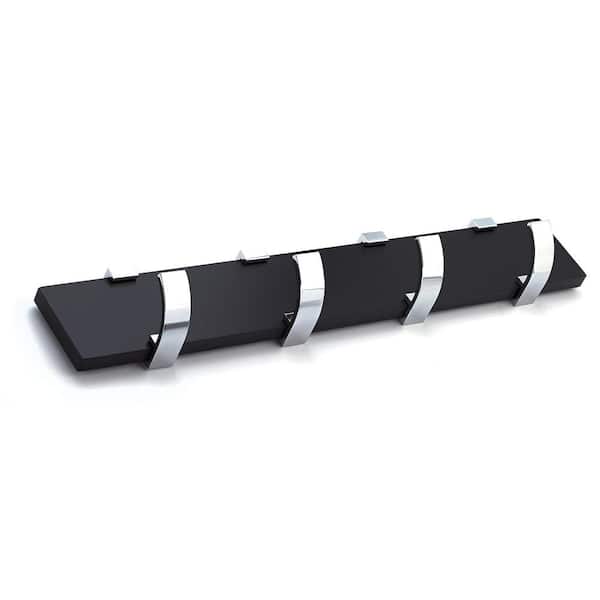 Richelieu Hardware 17-3/4 in. (450 mm) Black and Chrome Contemporary Hook Rack