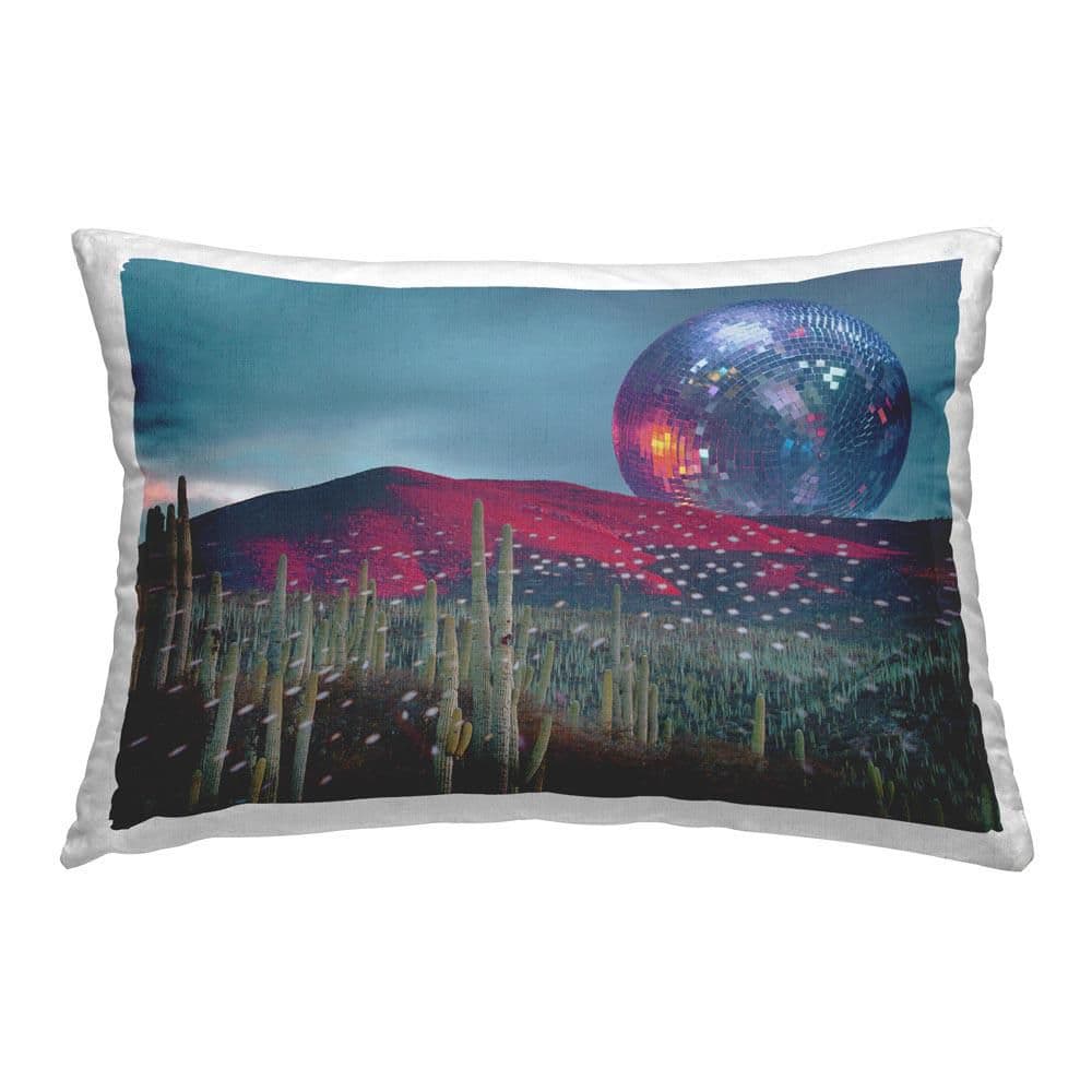 Surreal Disco Moon Desert Blue Print Polyester 14 in. x 20 in. Throw Pillow price history on PriceWatchPro