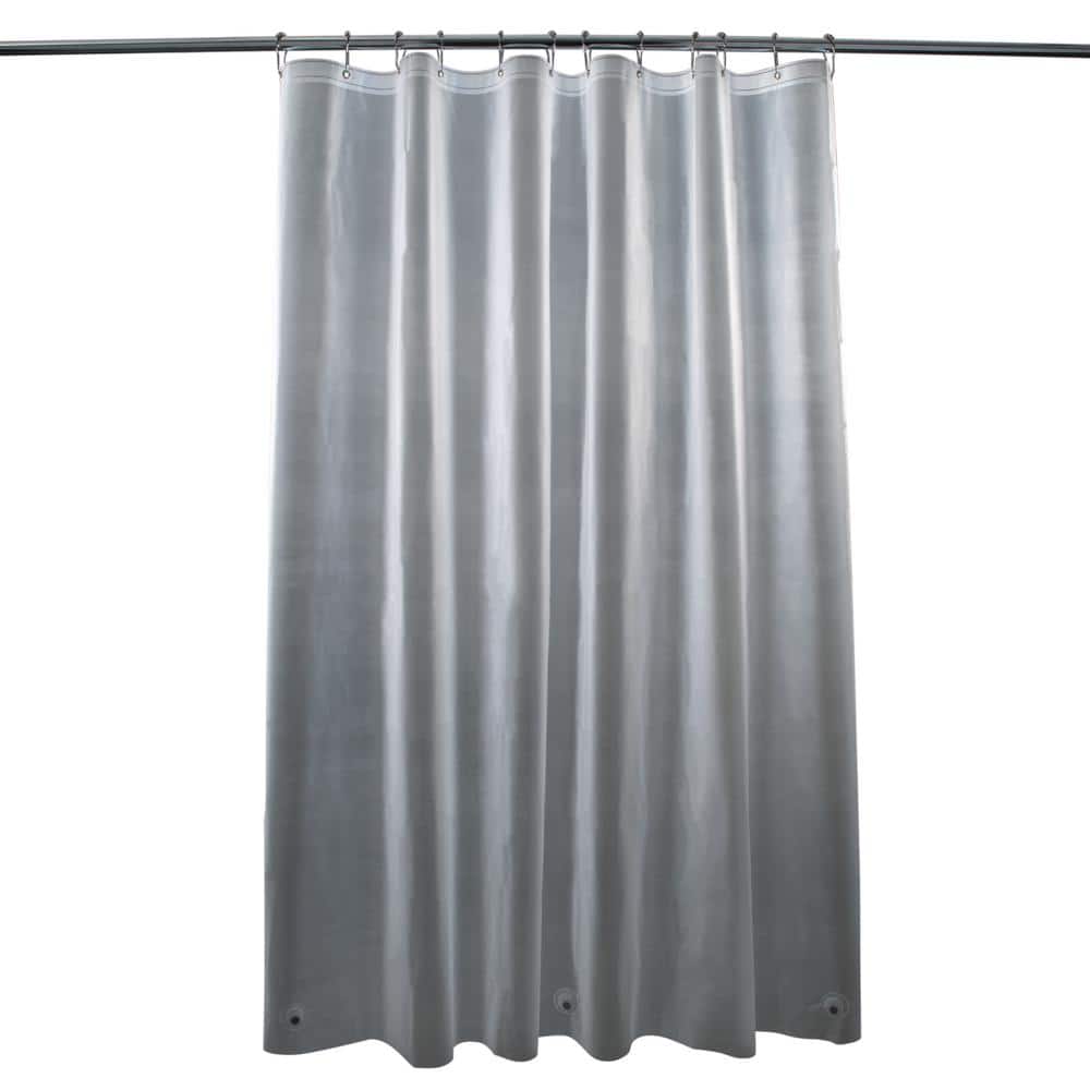 Gray Heavyweight PEVA Shower Curtain Liner with Metal Grommets