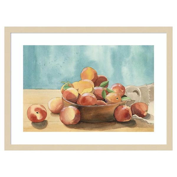 Amanti Art Summer Harvest Bowl I by Alicia Longley 25 in. W x 19 in. H. Wood Framed Wall Art Print Framed in Brown
