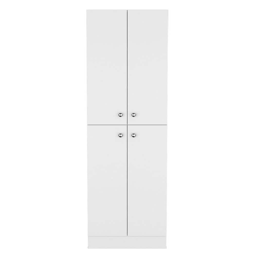 23.60 in. W x 11.80 in. D x 71.10 in. H White  Wood Freestanding Linen Cabinet with 4 Doors and 5 Shelves in White price history on PriceWatchPro