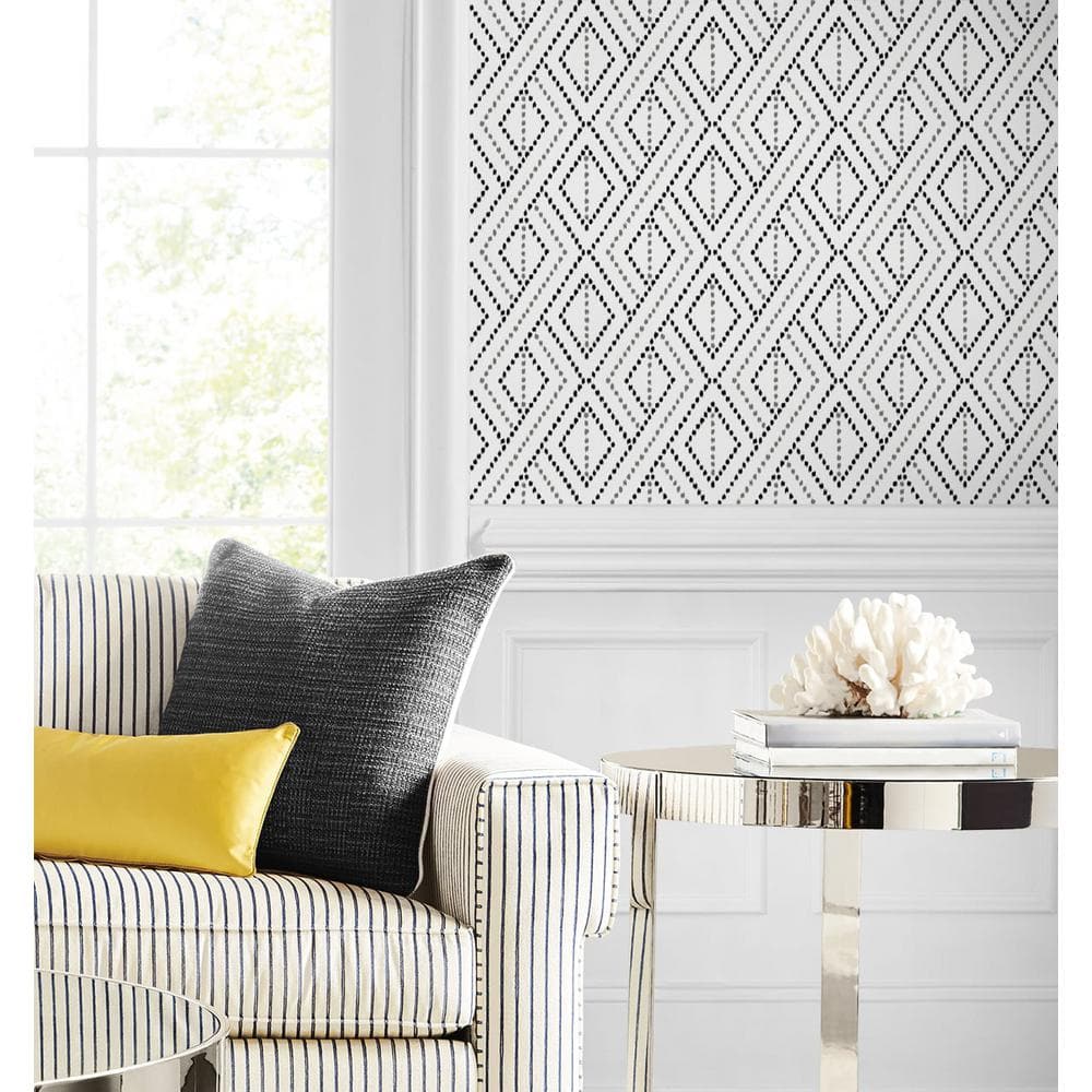 Alloy Gray Vinyl Peel and Stick Geometric Wallpaper Roll