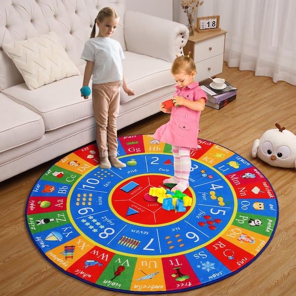 Educational Play Rug Loartee - 59x79 Inch ABC Alphabet Road Mat