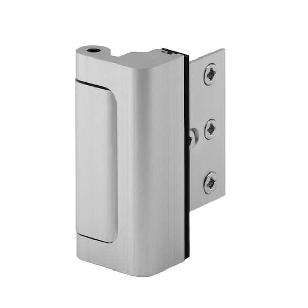 Prime-Line Door Reinforcement Lock, 3 in. Stop, Aluminum Construction, Satin Nickel Anodized Finish