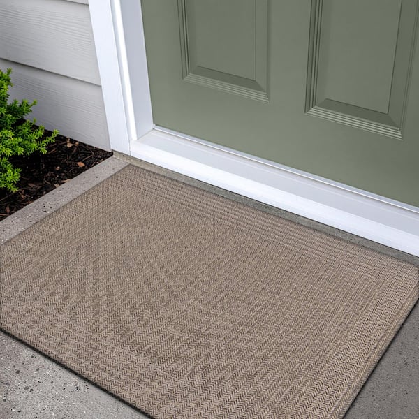 TrafficMaster Premier Rib 24 in. x 36 in. Chevron Taupe Indoor