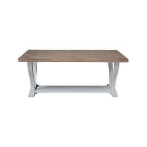 LaCasa Sesame/Chalk Rectangle Solid Wood 50in.W x 25 in. D x 20 in. H Coffee Table