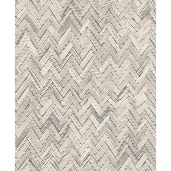 Ellery Light Grey Herringbone Wallpaper