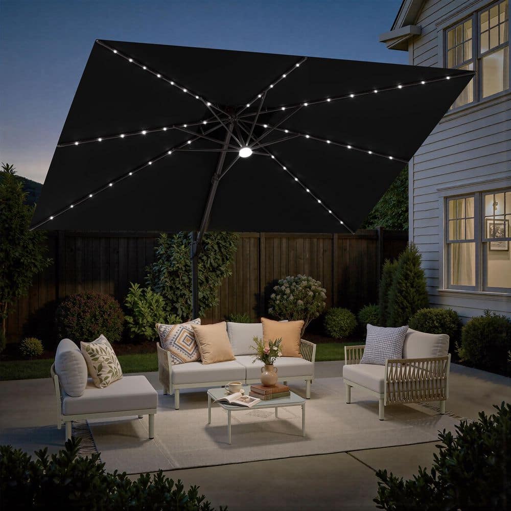 7ft offset patio umbrella Commercial Wooden Market 6-Rib for Bistro/Events DUTY FRAME Patio Umbrella Cover for Offset