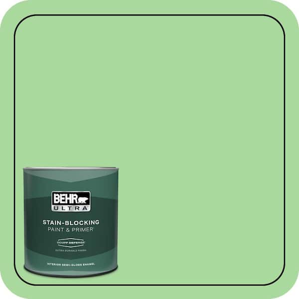 BEHR ULTRA 1 qt. #440B-4 Cool Aloe Extra Durable Semi-Gloss Enamel Interior Paint & Primer