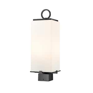 Sana 2-Light Black Aluminum Hardwired Outdoor Weather Resistant Post Light with No Bulbs Included