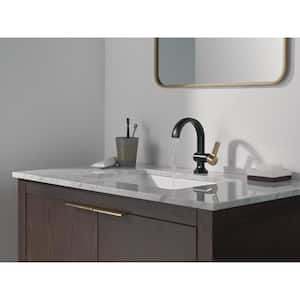 Albion Single Handle Single Hole Bathroom Faucet with Drain Kit Included in Mixed Finishes 2-Toned