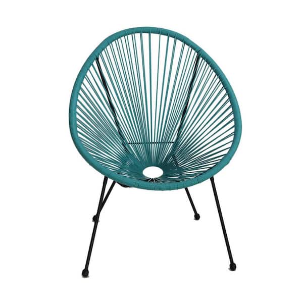 Ejoy Acapulco Blue Woven Lounge Chair (Set of 4-Piece)