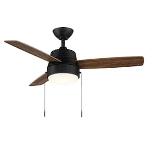 Caprice 44 in. Integrated LED Indoor Matte Black Ceiling Fan with Light Kit