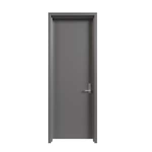 36 in. x 96 in. Left-Handed Gray Primed Steel Commercial Door Kit with Mortise Lock and 180-Minute Fire Rating