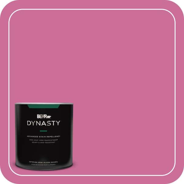 BEHR DYNASTY 1 qt. #100B-6 Fuchsia Kiss Semi-Gloss Enamel Interior Stain-Blocking Paint and Primer