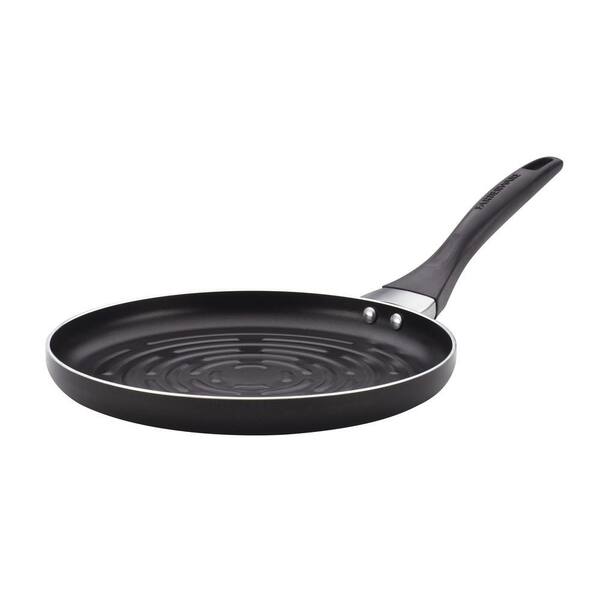 Farberware Dishwasher Safe Nonstick 10.5 in. Round Grill Pan in Black