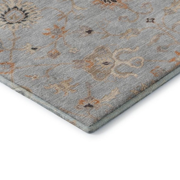 Mayfield Premium Machine Washable Abstract AMF1137 Gray 2 ft. x 3 ft. Area Rug