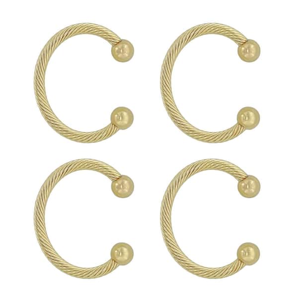 3.1 in. Gold Metal Mantle Clip Chic Stocking Holder 4-pack