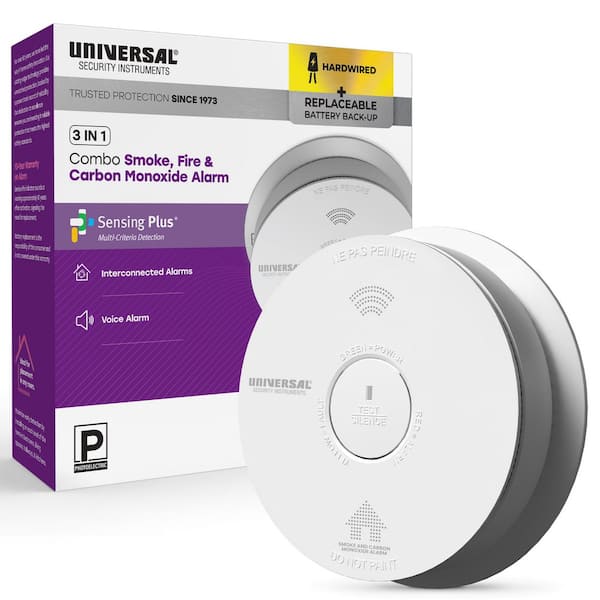 Hardwired and 3-Year Replaceable Battery Backup Combination Smoke and Carbon Monoxide Detector w/ Voice Alarm