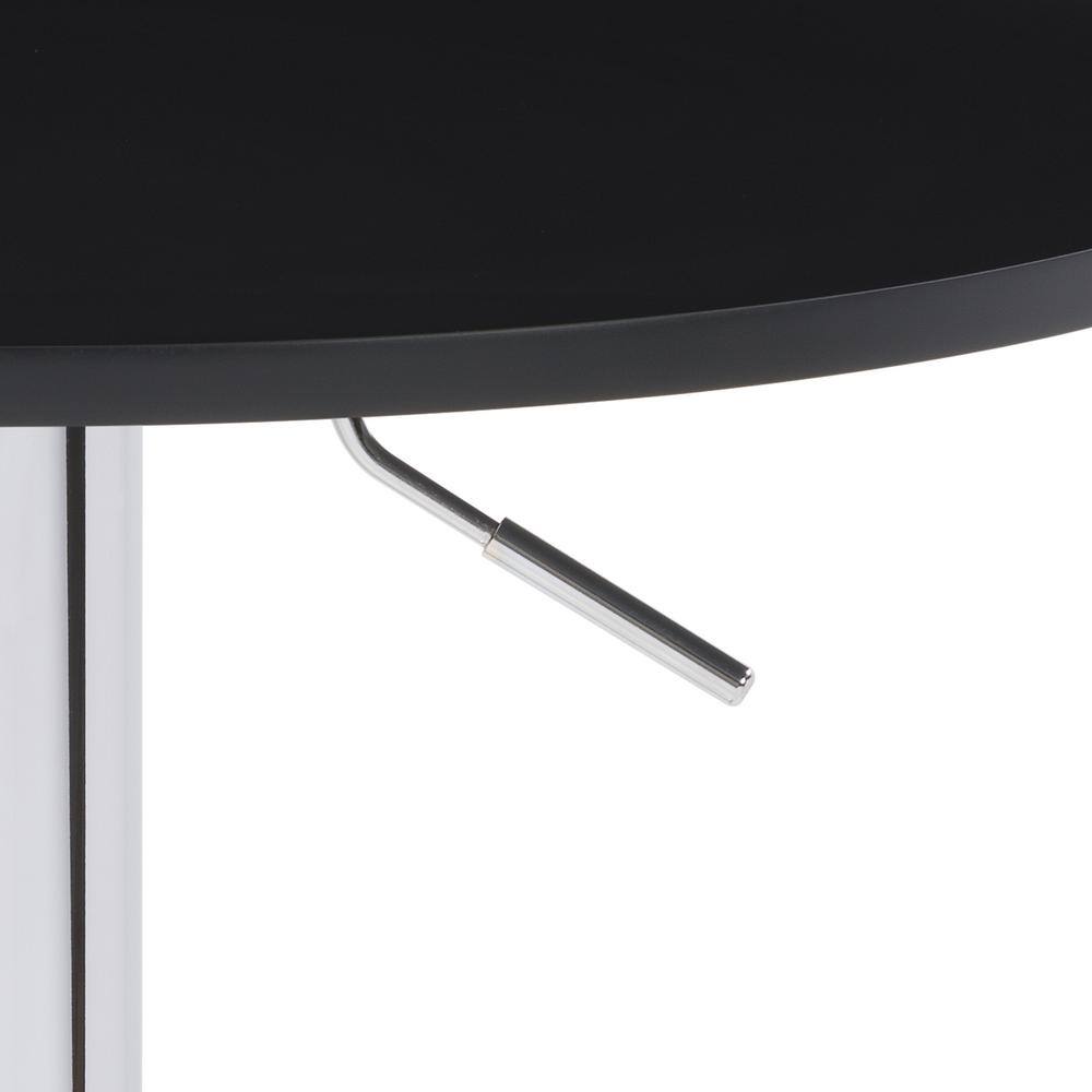 Adjustable Height Black and Chrome Round Bar Table