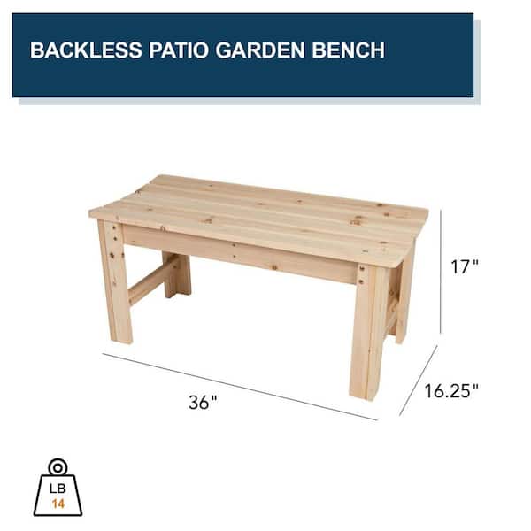 Shine Company Natural Cedar Wood Outdoor Backless Patio