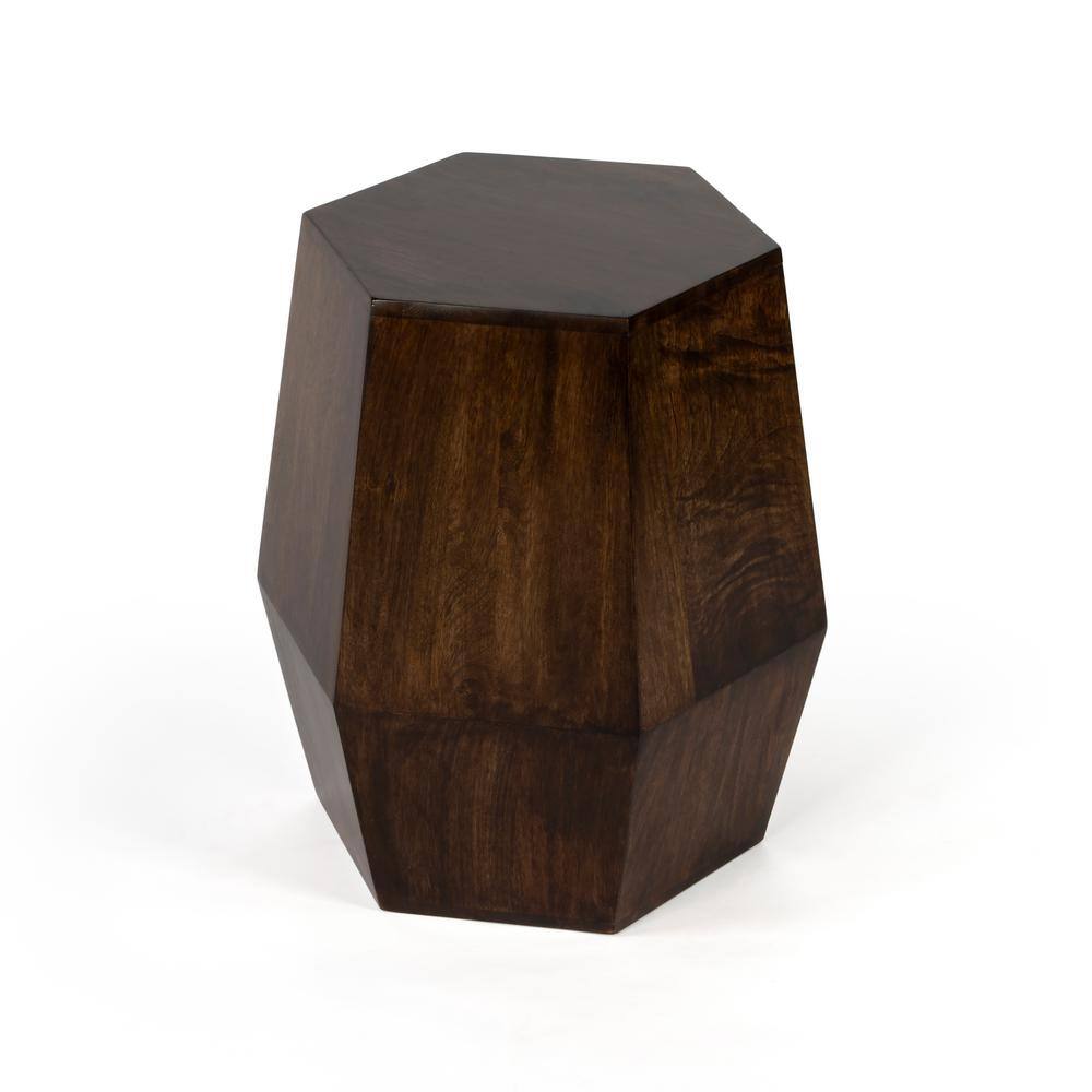Butler Specialty Company Gulchatai 15 in. Dark Blue Hexagon Wood Finish Accent Table, Brown -  5453140