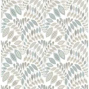 Fiddlehead Light Grey Botanical Paper Strippable Roll (Covers 56.4 sq. ft.)