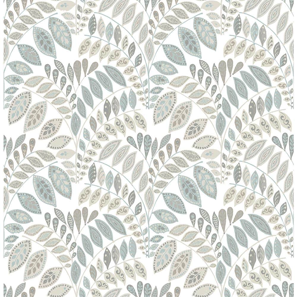 AStreet Prints Fiddlehead Light Grey Botanical Light Grey Wallpaper