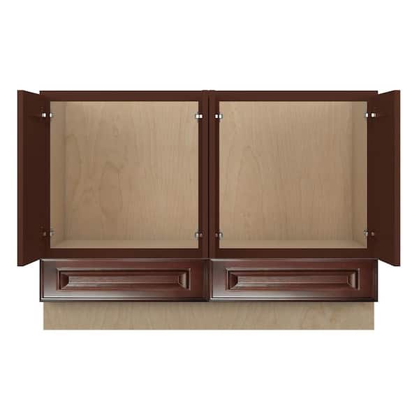 Kunal Kitchens Charlotte Raised 48 in. W x 34.5 in. H x 21 in. D in Bordeaux Plywood Assembled Bath Base Cabinet