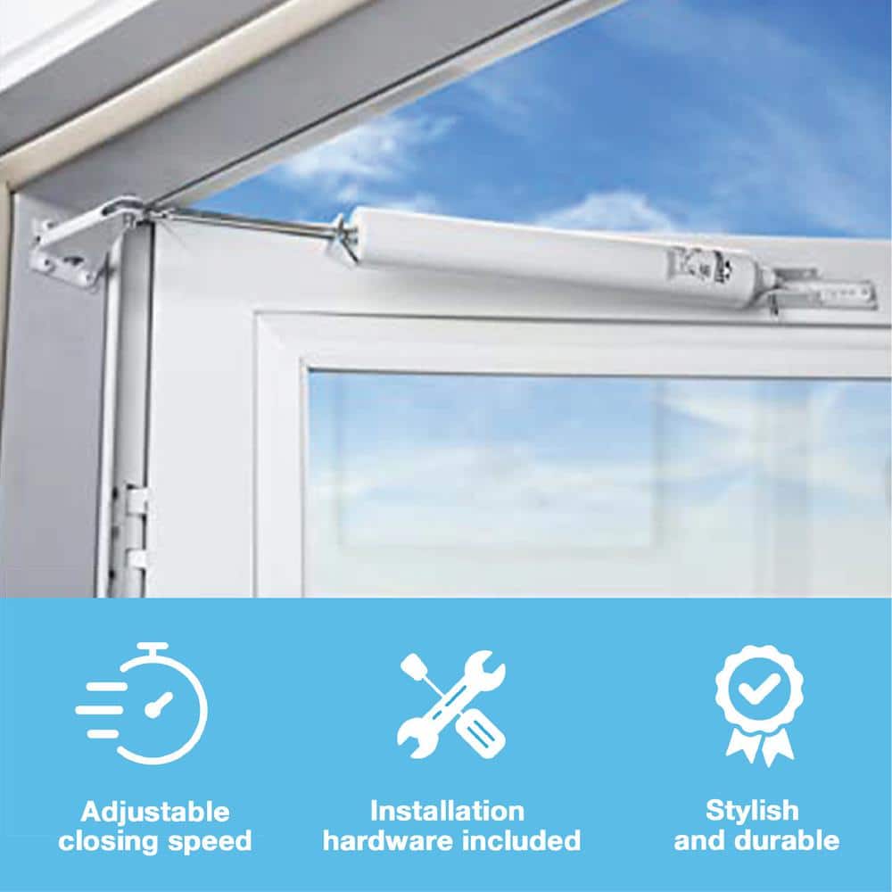 Wright Medium Duty White Aluminum Pneumatic Door Closer
