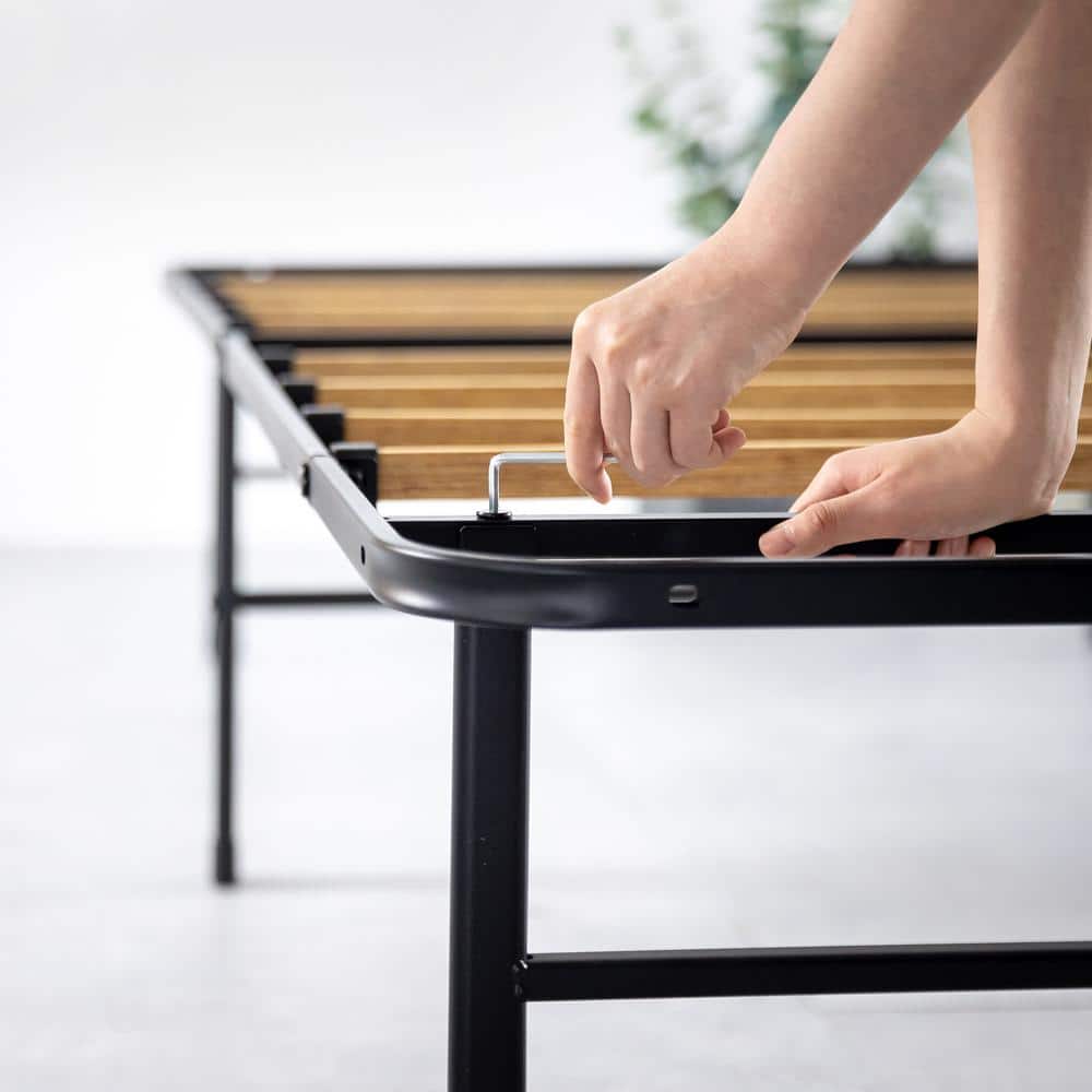Zinus Smart Base Black Metal Twin Essential Mattress Foundation Bed
