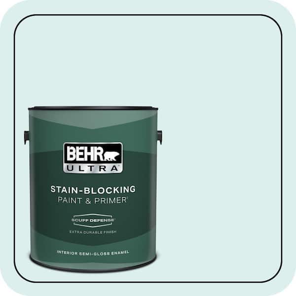 BEHR ULTRA 1 gal. #520C-1 Spring Rain Extra Durable Semi-Gloss Enamel Interior Paint & Primer