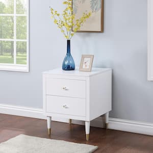 Stanton White 2-Drawer 22 in. W Nightstand
