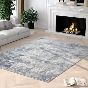 Non-Shedding in Gray 5 ft. 3 in. x 7 ft. 3 in. Abstract Indoor Area Rug