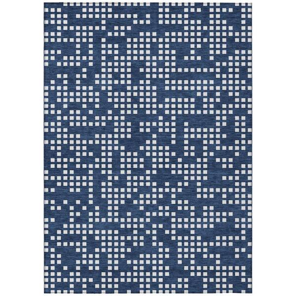 Chantille Machine Washable Indoor/Outdoor Abstract ACN2831 Navy 10 ft. x 14 ft. Area Rug