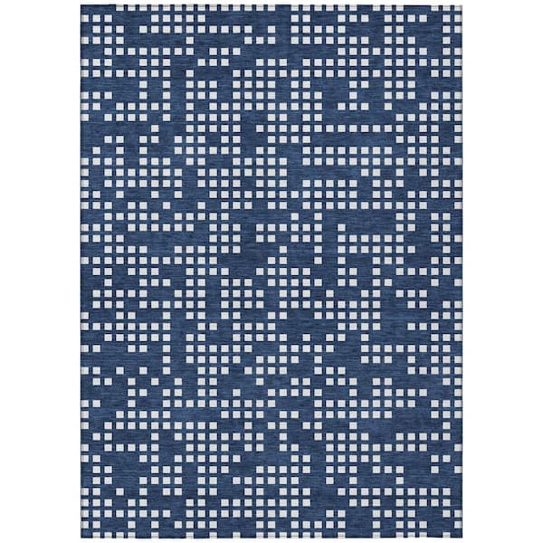 Chantille Machine Washable Indoor/Outdoor Abstract ACN2831 Navy 9 ft. x 12 ft. Area Rug