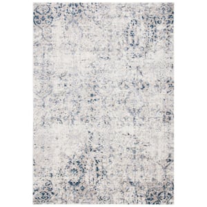 Carnegie Ivory/Navy 7 ft. x 9 ft. Abstract Area Rug