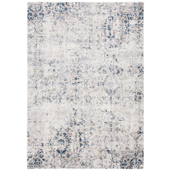 SAFAVIEH Carnegie Ivory/Navy 8 ft. x 10 ft. Abstract Area Rug