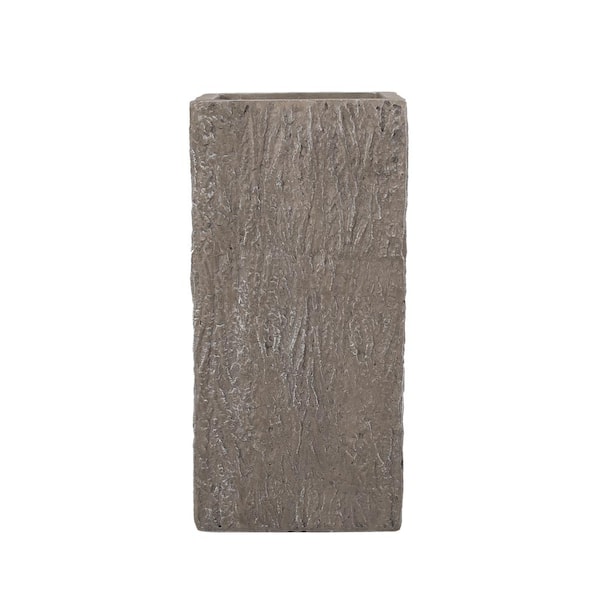 CHRISTOPHER KNIGHT HOME Berkamn 24 in. H Brown Wood Lightweight Concrete Outdoor Patio Planter