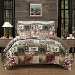 Dorset 2-Piece Green Lodge Cotton Twin Quilt Set