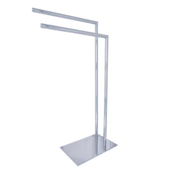 Kingston Brass Edenscape 2-Bar Freestanding Towel Rack in Polished Chrome