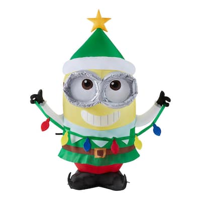3.5 ft Pre-Lit LED Airblown Dave as Elf Christmas Inflatable