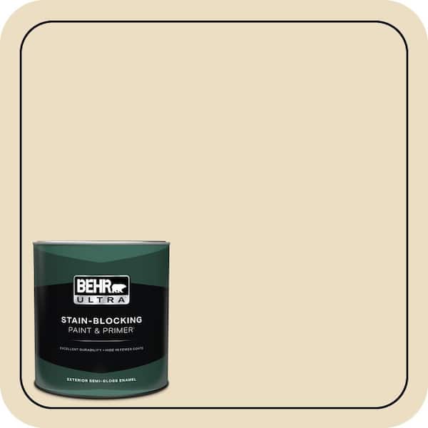 BEHR ULTRA 1 qt. #22 Navajo White Semi-Gloss Enamel Exterior Paint & Primer