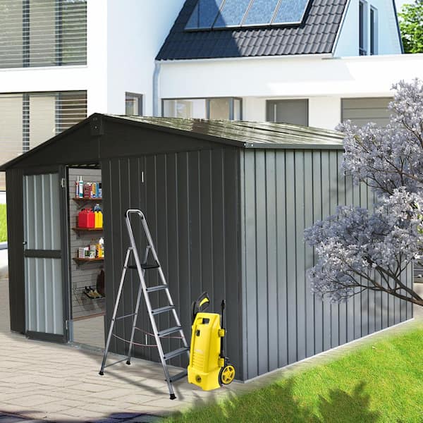 domi outdoor living 11 ft. W x 9 ft. D Metal Shed with Lockable