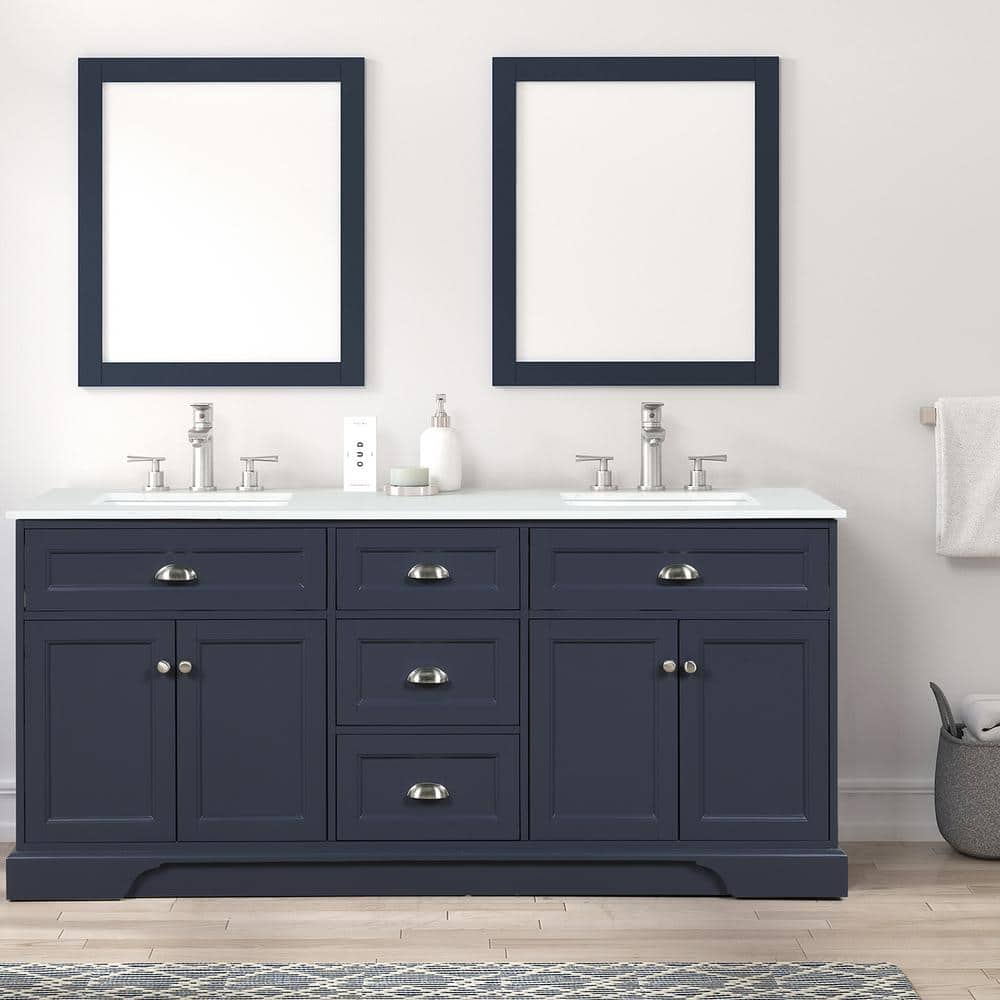 Eviva Epic 72 in. W x 22 in. D x 34 in. H Double Bathroom Vanity in ...