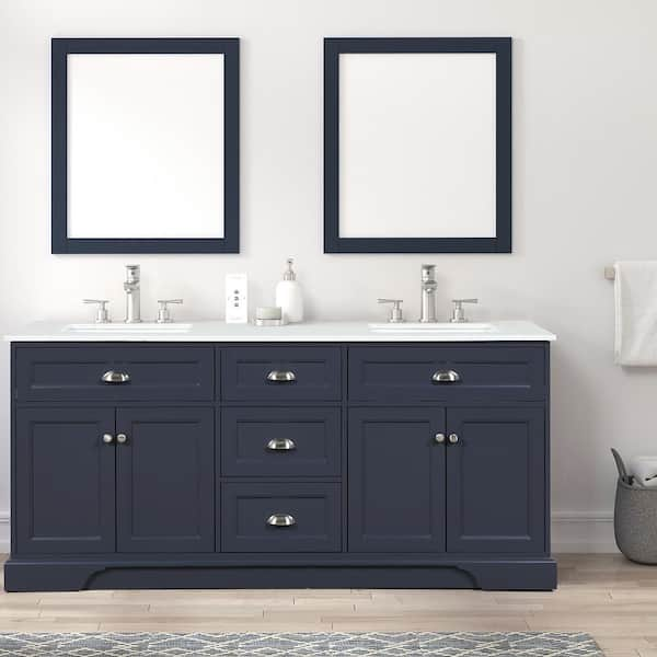 Eviva Epic 72 in. W x 22 in. D x 34 in. H Double Bathroom Vanity in ...